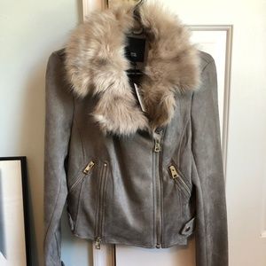 River Island Suede Biker Jacket - US 8